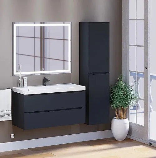 Тумба-умывальник подвесная Uperwood UPD Tanos 100 чёрный матовый 291020256 Тумба-умывальник подвесная Uperwood UPD Tanos 100 чёрный матовый 291020256