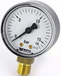 Манометр радиальный Watts MRP 63мм 16 бар ¼" 10007725 Манометр радиальный Watts MRP 63мм 16 бар ¼" 10007725, 1