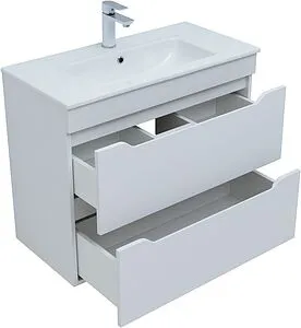 Тумба-умывальник Aquanet Практика 80 белый матовый 00330459+44080, 4