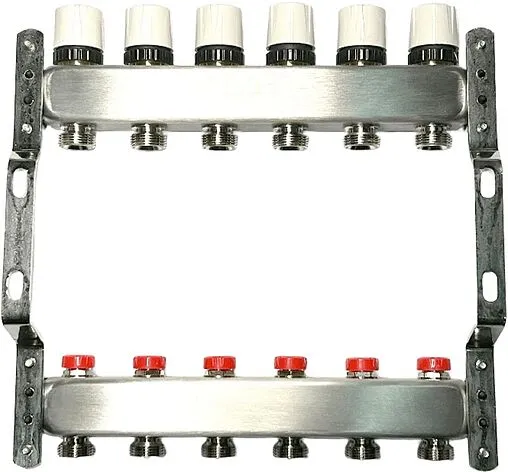 Группа коллекторная без расходомеров 6 отводов 1&quot;в/в x ¾&quot;ек Uni-fitt TECHNO 451W4306