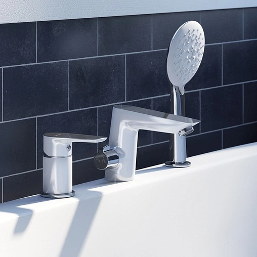 Смеситель на борт ванны на 3 отверстия IDDIS Cloud белый/хром CLOSB30i07