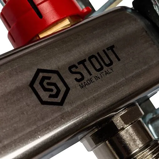 Группа коллекторная с расходомерами 7 отводов 1"в/в x ¾"ек Stout SMS 0917 000007