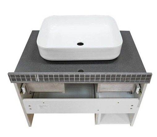 Тумба-умывальник подвесная Comforty Прага 75 дуб белый/серый 00004144201CF