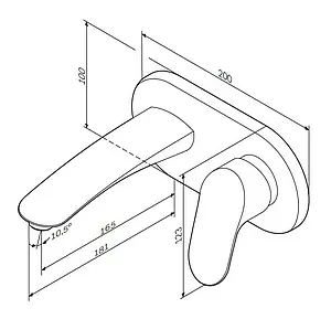 Смеситель для раковины из стены Am.Pm Like хром F8072200 Смеситель для раковины из стены Am.Pm Like хром F8072200, 2