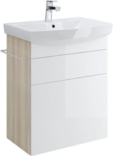 Тумба-умывальник Cersanit Smart 60 белый/ясень B-SU-SMA-CA60/Wh+S-UM-CAR60/1-w