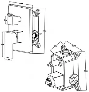 Смеситель для ванны скрытого монтажа Swedbe Platta чёрный матовый 5519B, 2