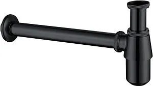 Сифон бутылочный для раковины Abber BEQUEM чёрный матовый AF0032B Сифон бутылочный для раковины Abber BEQUEM чёрный матовый AF0032B, 1