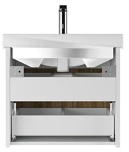 Тумба-умывальник подвесной Домино Uno 60 дуб вотан/белый DU1512T+WB.FN/Fest/60-C/WHT.G/S1, 5