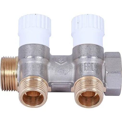 Коллектор регулирующий проходной 2 отвода ¾&quot;в/н x ½&quot;н Stout SMB 6852 341202