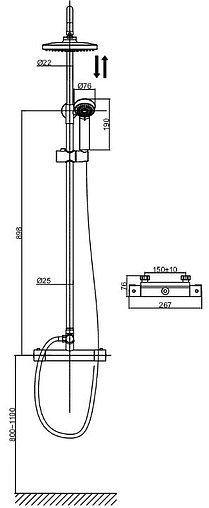 Душевая система с термостатом для душа D&amp;K Bayern.Potsdam хром DA2153701B07