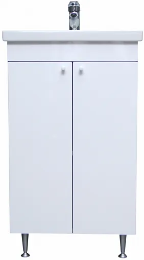 Тумба-умывальник напольный Домино Промо 50 бетон/белый DP2616T+S-UM-COM50/1-w