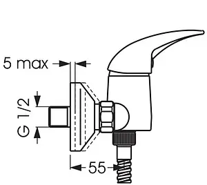Смеситель для душа Vidima Orion хром BA003AA, 2