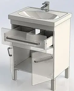 Тумба-умывальник напольная Aquanet Сиена 60 белый 00186363+00185476 Тумба-умывальник напольная Aquanet Сиена 60 белый 00186363+00185476, 4