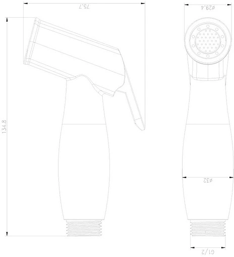 Гигиенический душ со смесителем Swedbe Platta хром 5525