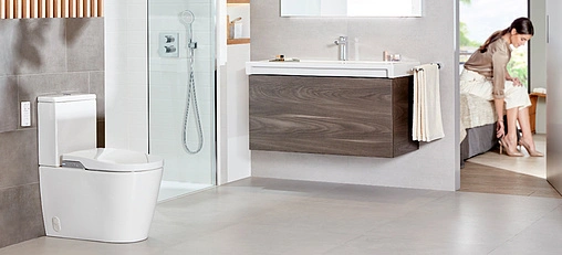 Умный унитаз-биде напольный безободковый Roca Inspira in-wash белый 803061001