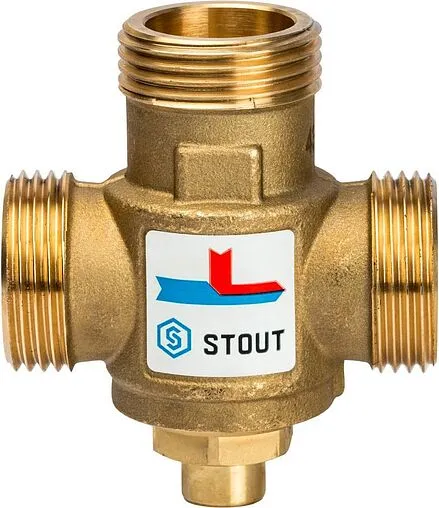 Трехходовой термостатический антиконденсационный клапан 1&quot; Kvs 3.2 Stout SVM-0050-326005