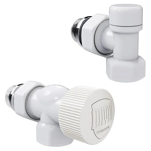 Комплект вентилей терморегулирующих осевых ½&quot; в/н Royal Thermo Design белый RATVDO11212WH