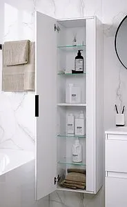 Шкаф-пенал подвесной Aqwella Accent 35 белый ACC0535W Шкаф-пенал подвесной Aqwella Accent 35 белый ACC0535W, 4