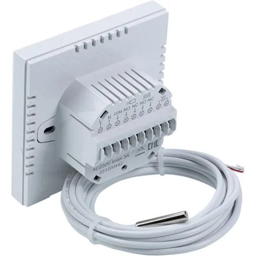 Проводной комнатный терморегулятор двухконтурный НО/НЗ 230В Valtec белый VT.AC634.1.0