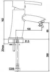 Смеситель для раковины Swedbe Saturn хром 1410 Смеситель для раковины Swedbe Saturn хром 1410, 2
