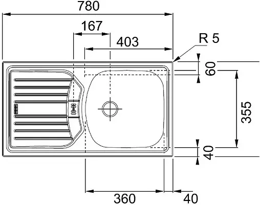 Мойка кухонная Franke Eurostar ETL 614 нержавеющая сталь 101.0288.044
