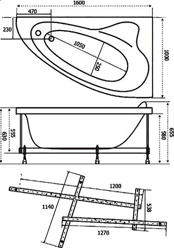 Ванна акриловая Triton Николь 160x100 L Щ0000003005 Ванна акриловая Triton Николь 160x100 L Щ0000003005