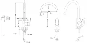 Смеситель для кухни Bravat Rhein хром F7429564CP-ENG Смеситель для кухни Bravat Rhein хром F7429564CP-ENG, 2