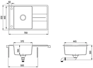 Мойка кухонная Teka Estela 50 B-TQ черный металлик 40148080 Мойка кухонная Teka Estela 50 B-TQ черный металлик 40148080, 2