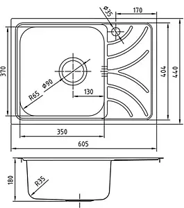 Мойка кухонная IDDIS Arro 60.5 L хром ARR60SLi77K, 2