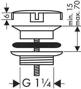 Выпуск без перекрытия для раковины без перелива Hansgrohe белый матовый 50001700 Выпуск без перекрытия для раковины без перелива Hansgrohe белый матовый 50001700, 2