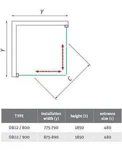 Душевое ограждение 800мм прозрачное стекло Roltechnik Sanipro OBS2/800 4000703 Душевое ограждение 800мм прозрачное стекло Roltechnik Sanipro OBS2/800 4000703, 2