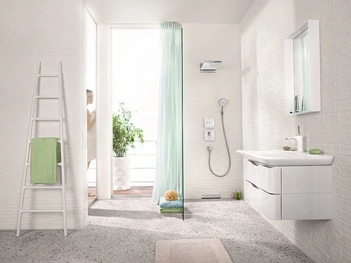 Лейка верхнего душа Hansgrohe Rainmaker Select 580 3jet белое стекло/хром 24001400