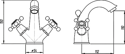 Смеситель для раковины Migliore Lady хром/золото ML.LAD-934.CrDo
