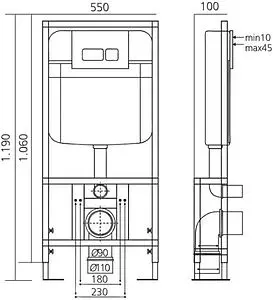 Комплект 6 в 1 Toni Arti Baglio TA-01+TA-BO4936+TA-0050 с кнопкой Freto хром матовый, 2