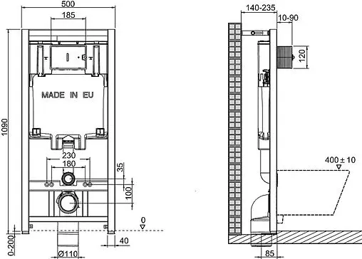 Комплект 5 в 1 Jacob Delafon Patio E21739RU-00 с кнопкой E4316-CP хром глянцевый