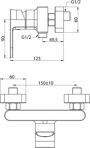 Смеситель для душа BelBagno Terra хром TER-ESDM-CRM Смеситель для душа BelBagno Terra хром TER-ESDM-CRM