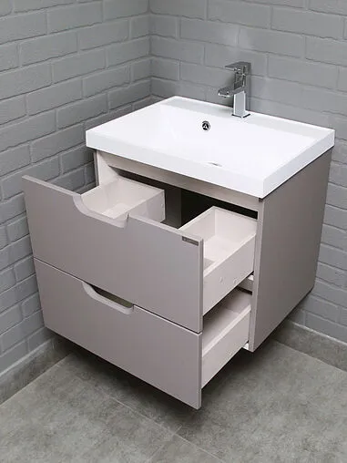 Тумба под умывальник подвесной Домино Classica 60 серый тауп DD2501T