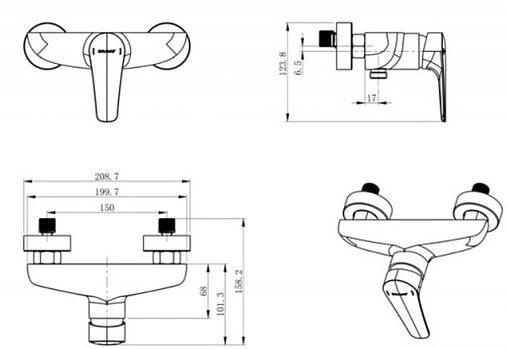 Смеситель для душа Bravat Arden хром F9351385CP-01-RUS