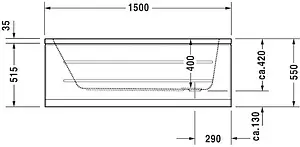 Ванна акриловая Duravit D-Code 150x75 700095000000000, 2