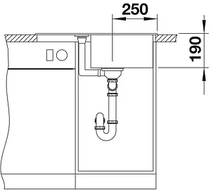 Мойка кухонная Blanco Metra 45 S Compact 68 черный 525913 Мойка кухонная Blanco Metra 45 S Compact 68 черный 525913, 3