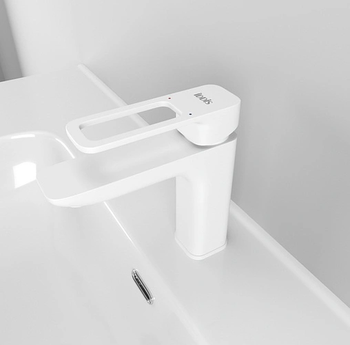 Смеситель для раковины IDDIS Slide белый матовый SLIWT00i01