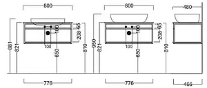 Консоль с умывальником подвесная Kerama Marazzi Plaza Next 80 чёрный матовый PL.N.80.02\BLK.M+ Консоль с умывальником подвесная Kerama Marazzi Plaza Next 80 чёрный матовый PL.N.80.02\BLK.M+, 2