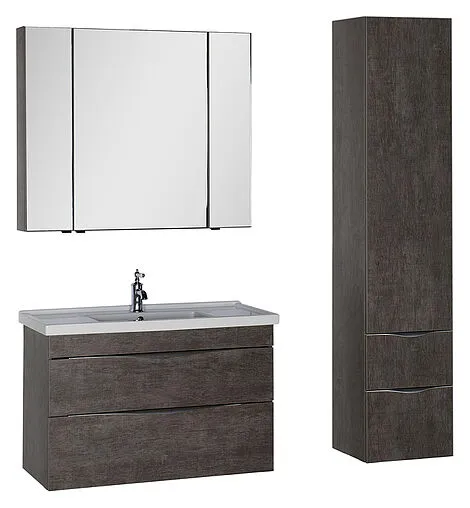 Шкаф-зеркало Aquanet Эвора 100 дуб антик 00182998 Шкаф-зеркало Aquanet Эвора 100 дуб антик 00182998