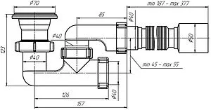 Сифон для душевого поддона Ани Пласт хром E215 Сифон для душевого поддона Ани Пласт хром E215, 2