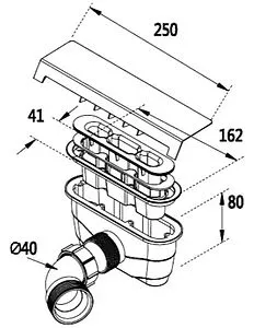 Сифон для душевого поддона Cezares белый TRAY-AS-01 Сифон для душевого поддона Cezares белый TRAY-AS-01, 2