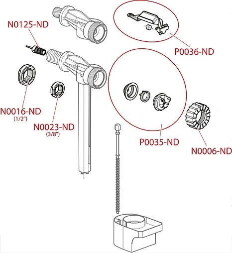 Заливной клапан для бачка ½" пластик боковой AlcaPlast A15-½"