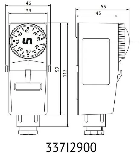 Механический термостат накладной Uni-fitt BRC 337I2900