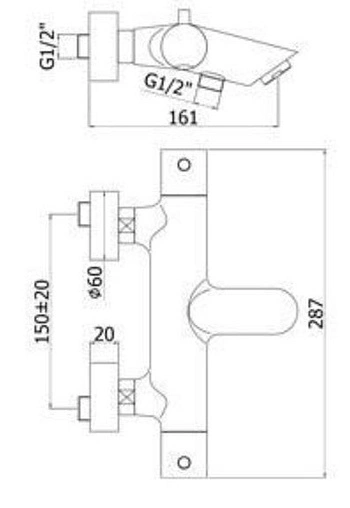 Термостат для ванны Paffoni Light матовый черный LIQ022NO