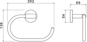Полотенцедержатель Aquatek Оберон чёрный матовый AQ4221MB Полотенцедержатель Aquatek Оберон чёрный матовый AQ4221MB, 2