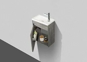 Тумба-умывальник подвесная BelBagno PIETRA MINI 46 R Stucco Cemento PIETRA MINI-460-1A-SO-SCM-R+BB-460-PM-LVB Тумба-умывальник подвесная BelBagno PIETRA MINI 46 R Stucco Cemento PIETRA MINI-460-1A-SO-SCM-R+BB-460-PM-LVB, 5